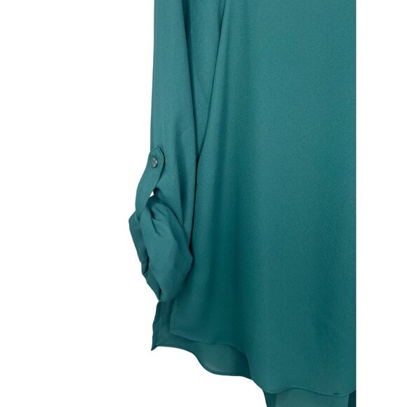 INC International Concepts Military Hunter Forest Button-Up Blouse Size Medium - Picture 8 of 16